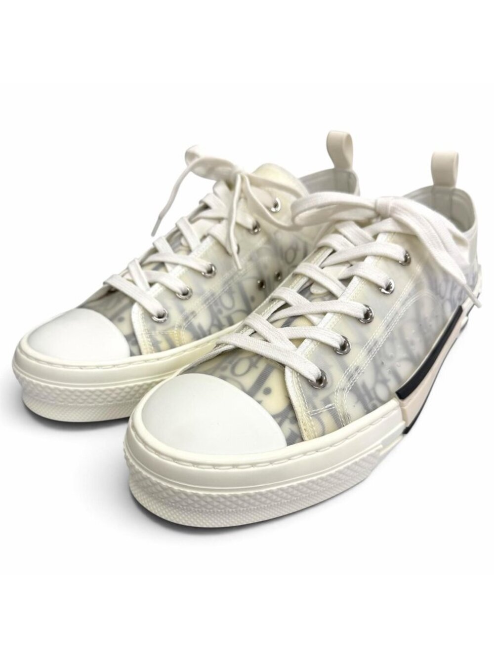 Dior Homme B23 Rubber Canvas Oblique All Over Print Low-Top Sneakers White